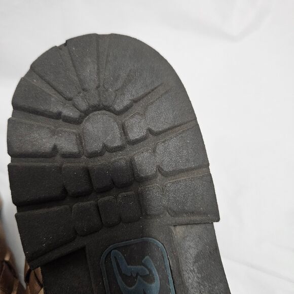 Brand X Huaraches Woven Leather Sandals Flats with Chunky Sole Size 6.5 Brown - Picture 8 of 9